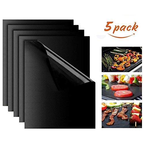 RUONAI 5pcs Bbq Grill Mat Bbq Mat Non-Stick High Temperature Easy To Clean Outdoor Barbecue Mat Accessories bbq mat