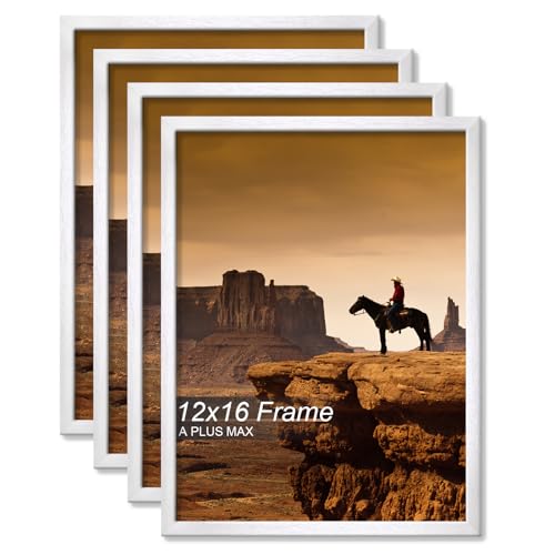 A PLUS MAX 12x16 Picture Frame Set of 4 White Light Weight Wall Mount