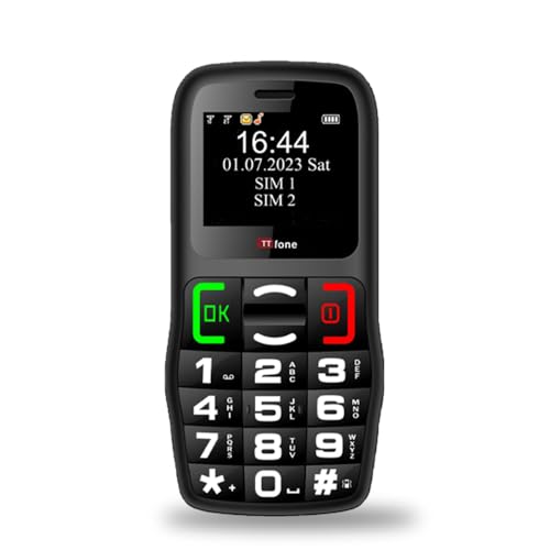 Téléphone portable gros boutons TTfone TT220 avec bouton d'assistance d'urgence