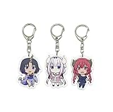 EBTY DREAMS Inc. - Set of 3 Miss Kobayashi's Dragon Maid Acrylic Keychain Kanna Kamui, Elma, Illulu v1