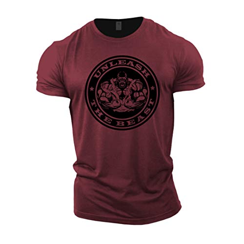 Gymtier T-shirt de musculation pour homme, motif «Unleash The Beast» – Rouge - Les Beatles, Paul McCartney, John Lennon, RIngo Starr, George Harrison Gymtier T-shirt de musculation pour homme, motif «Unleash The Beast» - Rouge