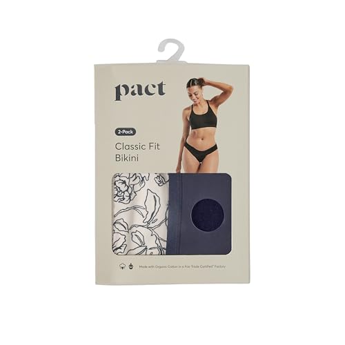 Image of Pact Women's Organic Cotton Bikini Underwear, Classic Fit Panties with High Cut Leg