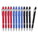Actsun Gel Ink Pens, 12 Pcs, Fine Point, Smooth Writing, Screens & Touch Compatible, Black, Red & Blue, 0.7 mm, Gift & Office Accessory