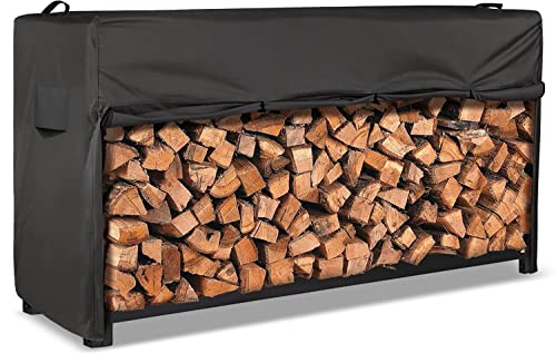 GDCYCDG Housse d'étagère à bois de cheminée Oxford 420D - Housse de protection pour étagère à bois de chauffage - Pour étagère à bûches de 2 m - Étanche - 200 x 116 x 36 cm - Noir Cover