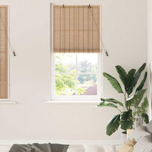 Estor Enrollable Con Bambú Natural, Filtrado De Luz Y Privacidad, Estores Enrollables, Estor Ventana, Adecuado Para Salón Y Dormitorio, Marrón Claro, 80 x 220 cm, Número De Piezas 1