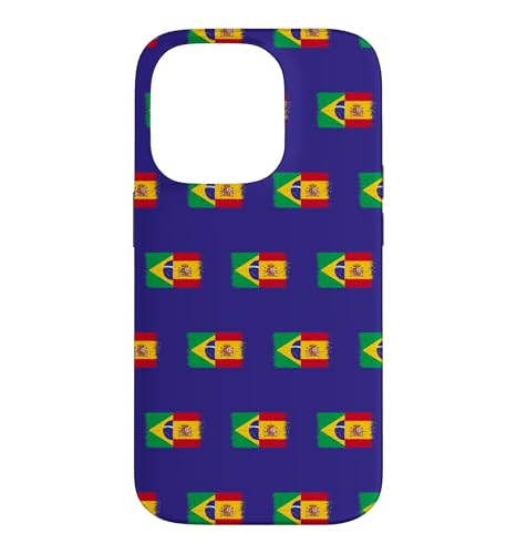 Carcasa para iPhone 14 Pro Bandera Brasil España Orgullo Aficionado Brasileño Español