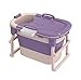 Vasca da Bagno per Adulti Portatile,Vasca da Bagno Pieghevole in Plastica Ispessita,Secchio Fumante, Casa Sauna, Vasca da Bagno per Bambini (102 * 71.5 * 66cm) (con coperchio)