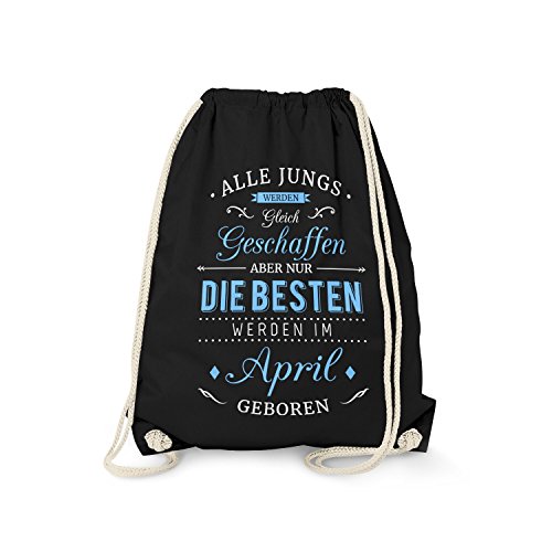 Sacca - Solo i migliori ragazzi nascono ad aprile Divertente zaino con scritta come regalo di compleanno per bambini taglia unica Unico da palestra nero