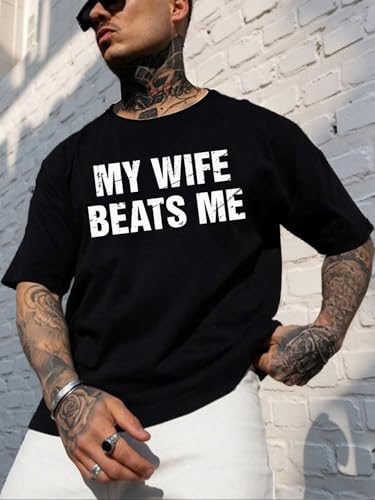 Men's Funny Graphic Shirts Crewneck Short Sleeve Letter Printed Casual Summer Couple T-Shirts2