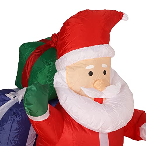Infláveis ​​de Natal de 7,2 Pés Papai Noel No trenó Com 2 Renas, Decorações de Jardim de Explosão de