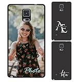 Custom Case Compatible with Samsung Galaxy Note 4 Personalized Photo - Customized Picture Logo Text Phone Cover, Protective Silicone TPU, Slim Soft Shell Unique Gift, Black