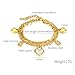 SHIMERITI Fashion 18K Gold Plated Stainless Steel Heart Charm Rectangle Chain Bracelet Double Layer Stack Adjustable Link Bracelet(Gold)