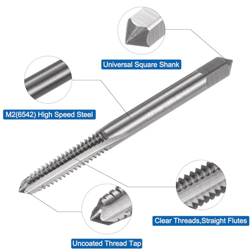 Uxcell A24042300UX0971 3Pcs Hand Tap Set, 1/4-20 Unc Taper/Plug/Bottom Thread Screw Taps thumb #4