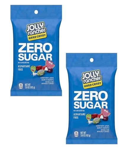 Jolly Rancher Zero Sugar - Pack of 2 - Sugar Free and Aspartame Free Candy - Delicious Fruit Flavors that Everyone will Enjoy