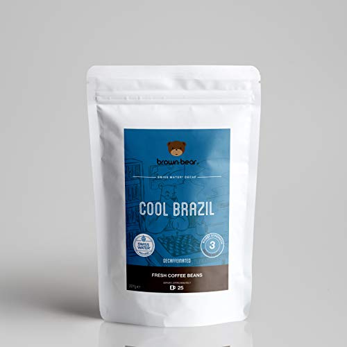 Brown Bear Cool Brazil, Café Descafeinado Proceso Swiss Water Decaf, Café En Grano, 227 g Decaffeinated Coffee Beans