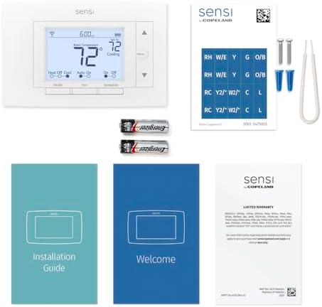 Close-up of the Sensi Smart Thermostat display showing temperature and menu