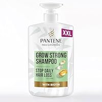 Pantene Grow Strong Shampoo with Biotin & Protein Strengthener 1L XXL pump. Helps Reduce Hair Loss Due to Breakage for Hair that Grows Long & Strong. For Dry Damaged Hair, helps promote hair growth.