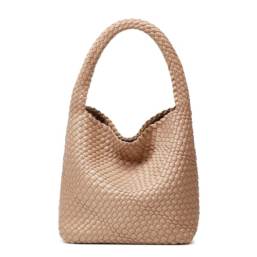 Bolso Tote tejido para mujer vegano con cierre magnético miniatura 1
