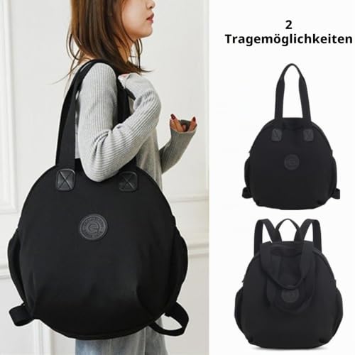 NOTAG Handtasche damen, Große Kapazität Shopper 2 in 1 Rucksack Wasserdicht Nylon Rucksackhandtaschen (Groß)