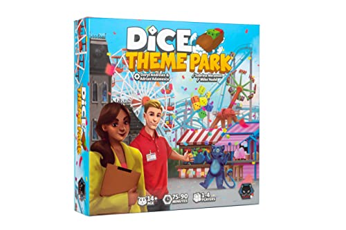 Alley Cat Games Jeu de société Dice Theme Park - Version Bleue - 4 Joueurs - À partir de 14 Ans