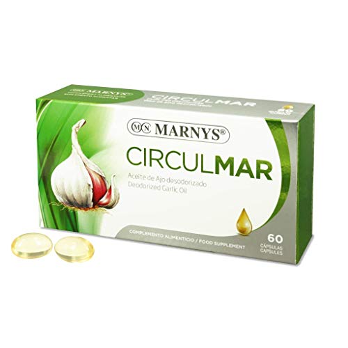 Marnys Circulmar Aceite de Ajo para el Corazón, Bienestar circulatorio y cardíaco, Para equilibrar sus niveles de lípidos en sangre, 60 Cápsulas