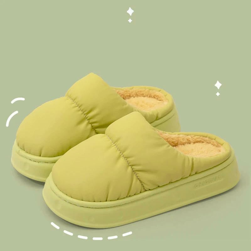 Slippers Waterproof Cotton Slippers For Women Winter Indoor Home Non-Slip Warm Plush Cotton Shoes2