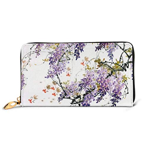 Preisvergleich Produktbild JHGFG Mode Handtasche Reißverschluss Brieftasche Blumenmalerei Traditionelle Chinesische Telefonkupplung Geldbörse Abendkupplung Blockieren Leder Brieftasche Multi Card Organizer
