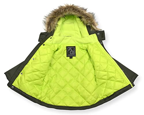 Image of Arctic Quest Boys' Bib Snow Pants and Ski Jacket Water-Resistant Snowsuit for Kids Winter Hooded Jacket, Forest Olive, 5-6