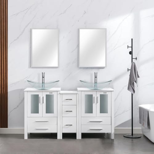 eclife 60" Modern Bathroom Vanity Sink Combo Freestanding Cabinet with
