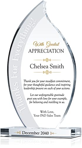 Personalized Leader Appreciation Gift Plaque, Customized with corporate executive's name,