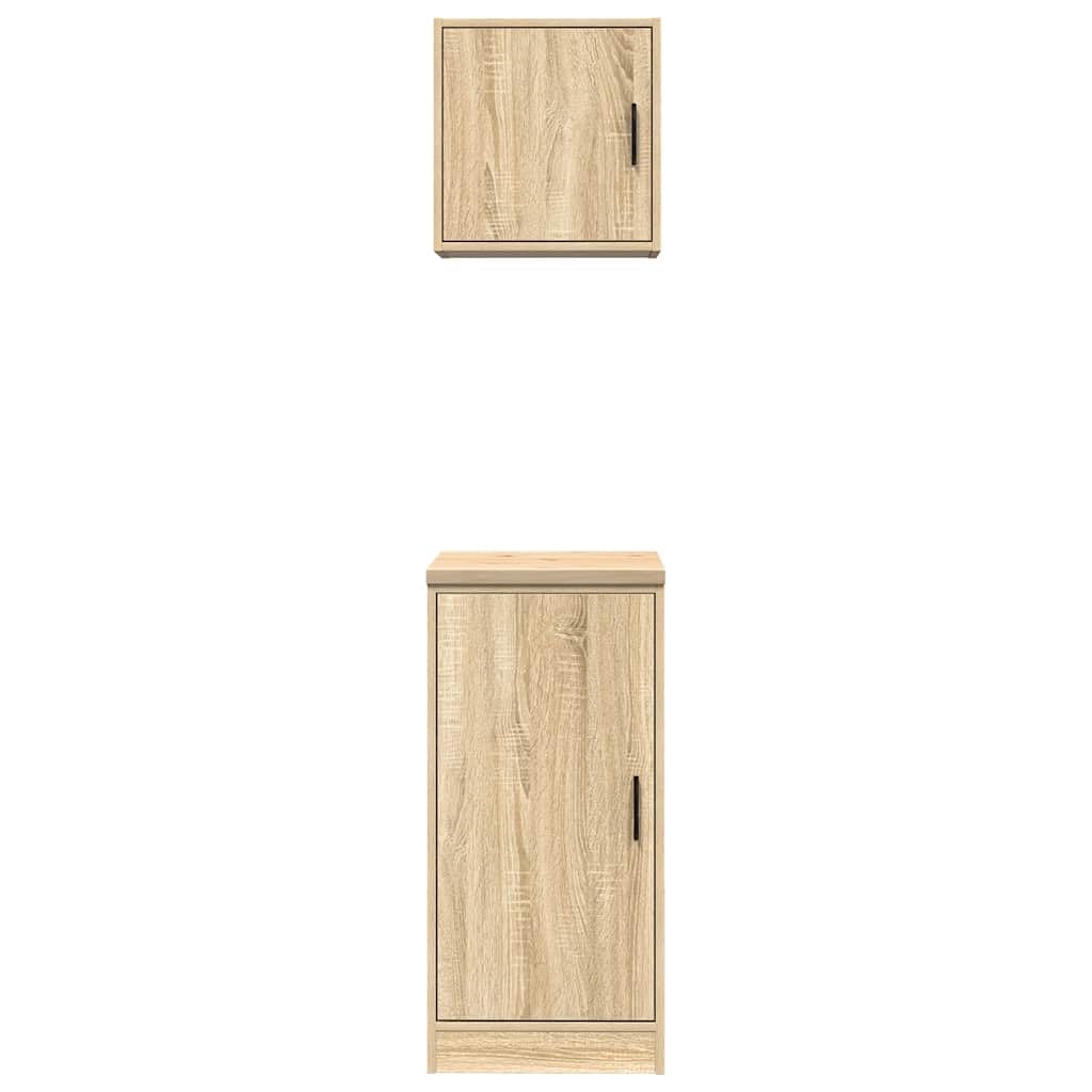 INLIFE Garagenschränke 2 STK. Sonoma-Eiche Holzwerkstoff,Wirtschaft & Industrie,Gewerbliche Lagerung,Industrieschränke,Braun,28.45 KG,3328298