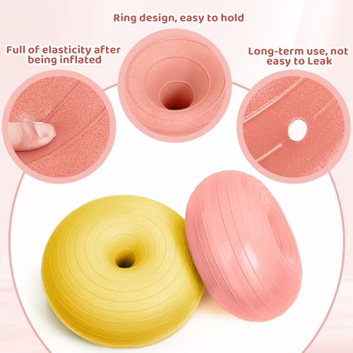 Image of Lewtemi 6 Pcs Flexible Seating for Classroom Elementary 20 Inch Yoga Ball Chairs Large Inflatable Donut Exercise Ball Chair Stability Balance Trainer with Inflator for Kids Student