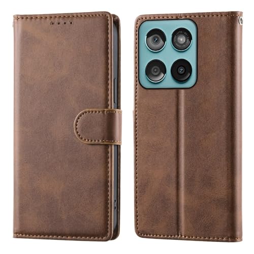 Accessoire Moto G55 5G portefeuille marron idéal pour visionner vos vidéos