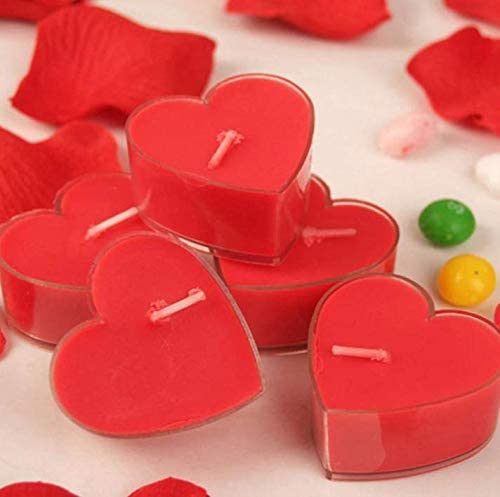 Scented Candles, 12 Pcs Sweet Romantic Love Heart Shaped Floating Candle For Home Decorations Wedding Birthday Party Celebrations (Red) #TOP3