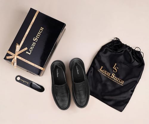 Image of LOUIS STITCH Men's Formal Slip-On Shoes | The Comforter Series | Ultra-Lightweight Slip-On Shoes for Men| Perfect for Business, Formal & Occasion Wear | LSLXPDSO