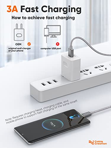 Image of CableCreation USB C Cable 6.6FT, Braided USB A to USB C Cable, USB to C Cable Fast Charging Cable 3A 60W 480Mbps Data Compatible with MacBook Air Pixel Galaxy S22 S21 S20 S10 2M Space Gray