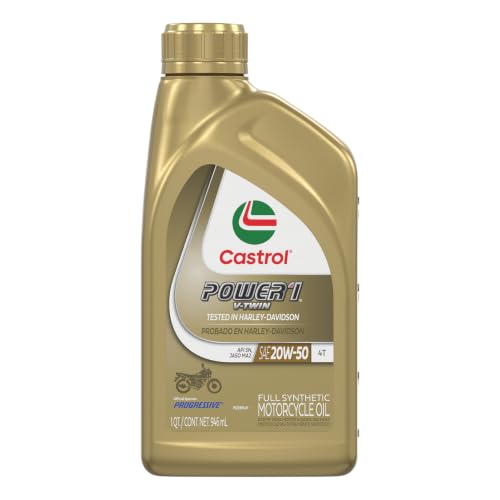 Image of Castrol Power1 V-Twin 20W-50 Full Synthetic Motorcycle Oil, 1 Quart, Pack of 6