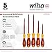 Wiha 32059 5 Piece Insulated SoftFinish Slotted/Phillips/Square Screwdriver Set
