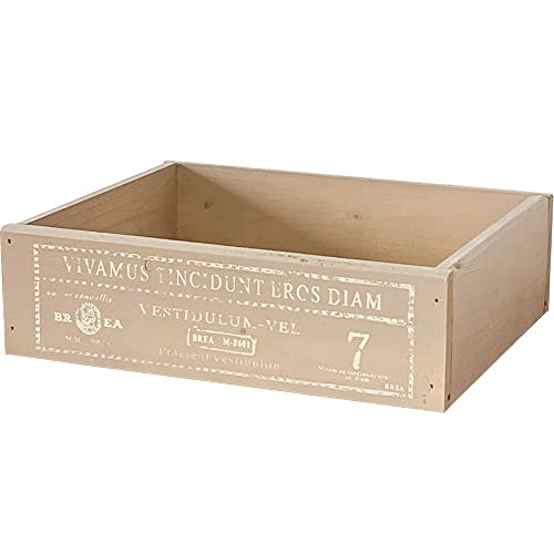 BREA-893 木箱 収納ボックス 小物入れ ウッドボックス 日本製 (1面プリント, ピンクベージュ)