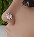 Indian Nose Stud,Flower Nose Stud,Large Nose Piercing,22g Nose Hoop,CZ Diamond Nose Stud,Sterling Silver Nose Pin,Indian Nose Ring,Christmas Gift,Silver Nose Jewelry,Indian Nose Piercing(TEJ149)