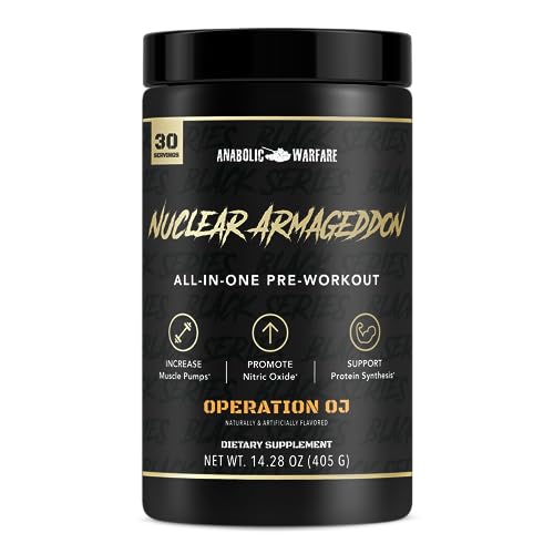 Image of Anabolic Warfare Nuclear Armageddon Pre Workout Powder Pre-Workout for Men & Women with L-Citrulline, Beta Alanine Powder and Caffeine (Orange Juice - 30 Servings)
