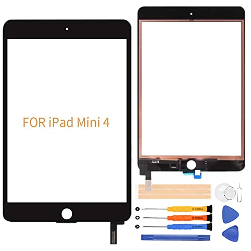 A-MIND For IPad Mini 4 A1538 A1550 Touch Display Panel Screen Replacement With Screen Protector+Repair Tools(Black)(Not LCD,NO Home Button)
