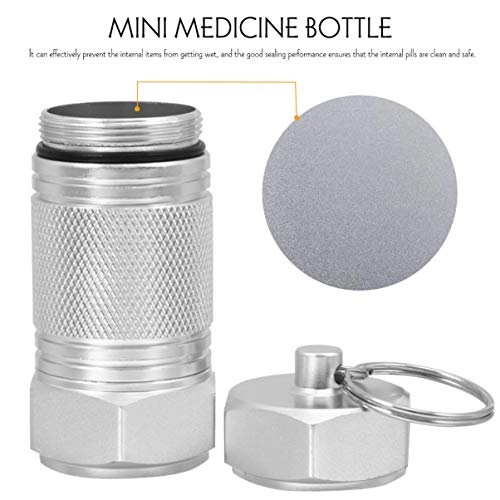 EXCEART 2 Pcs Caixa de PÃ­lula Chaveiro Mini Caixa de PÃ­lula PortÃ¡til Caso de PÃ­lula de AlumÃ­nio