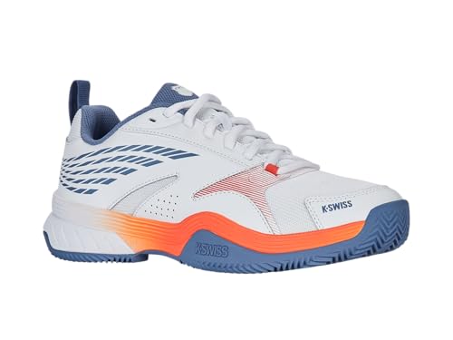 K Swiss Zapatillas de Tenis Speedex para Hombre, White Infinity Scarlet Ibis, 43 EU