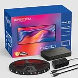 Spectra Lights HDMI Sync Box 2.0 - TV LED Backlight for 55-65 inch TVs with Screen Sync and Smart life app. Google, Alexa support. 4K, HDR Output. Enhance Your TV, Gaming and Entertainment Experience.