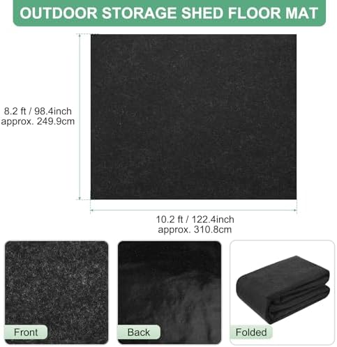 M METERXITY Outdoor Storage Shed Mat, 8.2x10.2 ft Shed Flooring Mat, Grey - 1