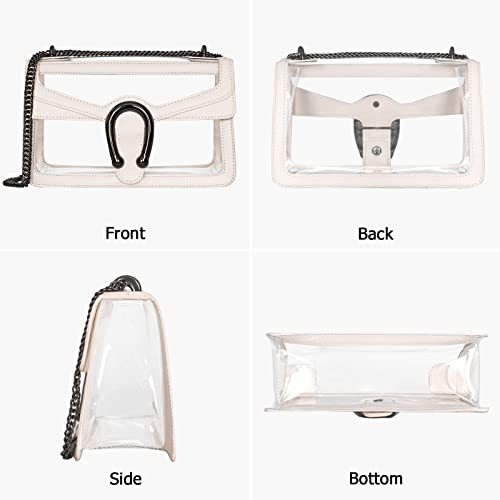 Image of Joryin Women's Stadium Approved Crossbody Bag for Women, Small Clear Bag Shoudler Purse with Chain Strap