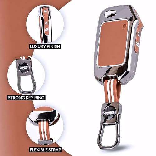 Image of Car Key Cover Compatible with Kia Seltos 2025 2024 | Sonet 2024 2025 | Carens | Flip 3 Button Remote