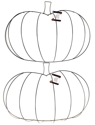 Holiday Autumn Pumpkin Shaped Metal Wreath Form – Bundle of (2) Pumpkin Shaped Forms