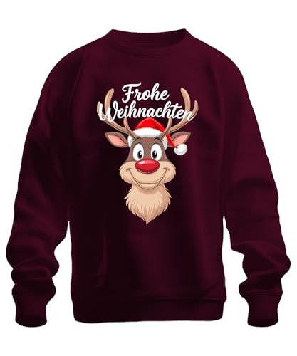 Frohe Weihnachten Rentier Rudolf Weihnachtsmütze Lustig Cartoon...